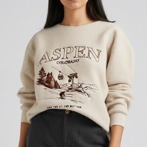 NWT Universal Thread Aspen Colorado Sweatshirt Medium Alpine Skier Apres Ski New